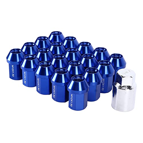 Wielmoeren, 20st M12x1,5 Wielmoeren 35mm 6061 Aluminiumlegering Gesloten End Vervanging voor Camaro 1983-2002(Blauw) 4