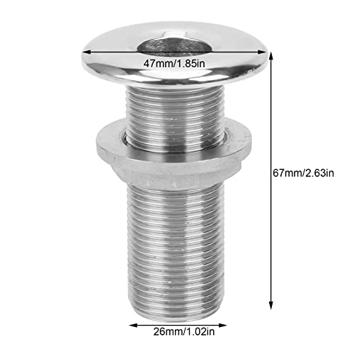 Marine Thru Hull Fitting Connector 3/4" 316 Roestvrij staal Water Drain Outlet Universele Sanitair Valve Fitting voor boten, jachten, Marine