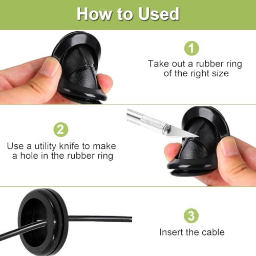 28Stuks Rubber Grommets Kit 7 Maten Gesloten Firewall Rubber Hole Plug Kit, met gereedschap, voor Bedrading Car Boat Pump Loodgieters Kabels Plugs Elektrische geleider 4