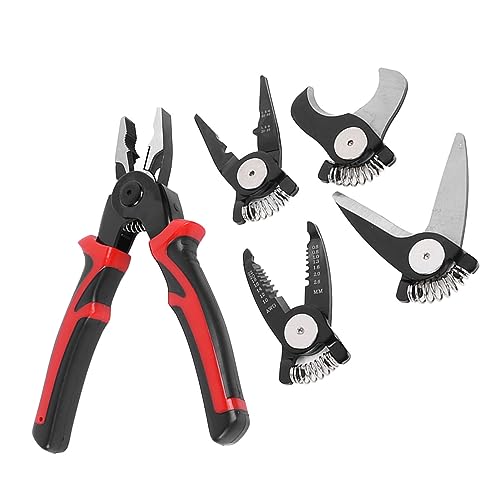 5-in-1 Tangset, gereedschapsset voor het verwijderen van tangen, weerstand tegen stalen slijtage Afneembare hoofd met Opbergbox voor het kreupelen van hardware thuis