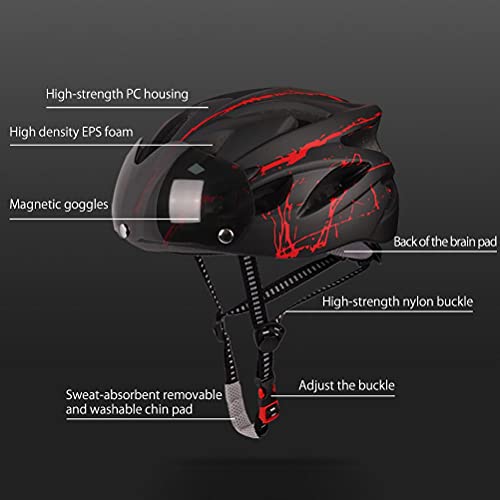 Fietshelm Fietshelm voor volwassen mannen Vrouwen Beschermende helm met magnetische Visor