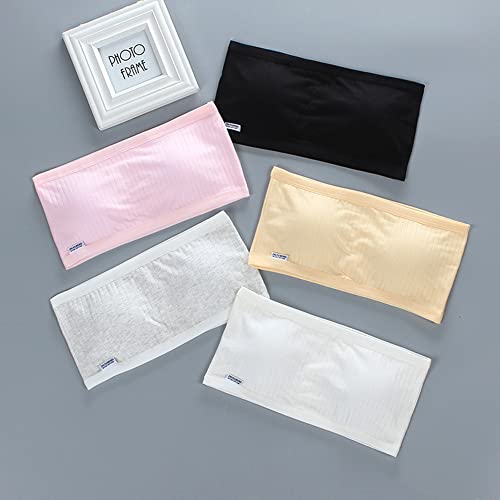 Meisjes Strapless Bandeau Bra Meisjes trainen BH voor tieners. Sport BH 8-14 leeftijd. Draadloze naadloze BH. 4 Pack patroon 3