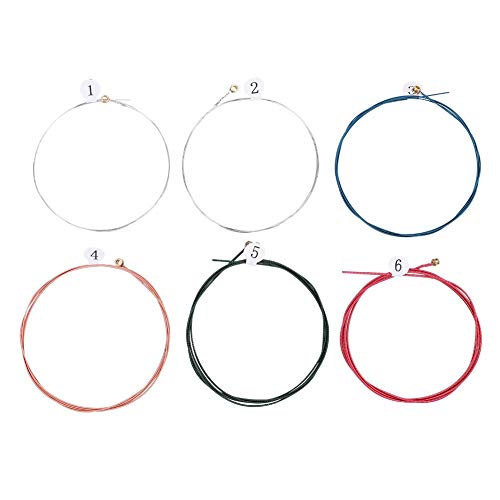 6 stuks Gitarre Saiten, 5 Farben Fosfor Bronze Akustic Gitarre Saiten Ersatz f ̈1r die meisten Gitarre