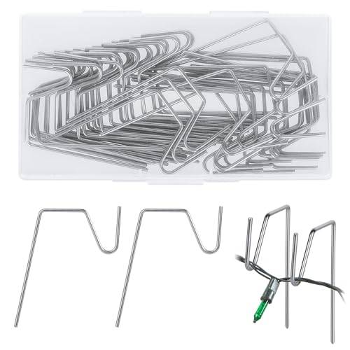 AIEX 50Pcs Kersthaken, metalen goothaken voor buiten Kerstverlichting Weerbestendig Kerstverlichting voor buitensnaar verlichting