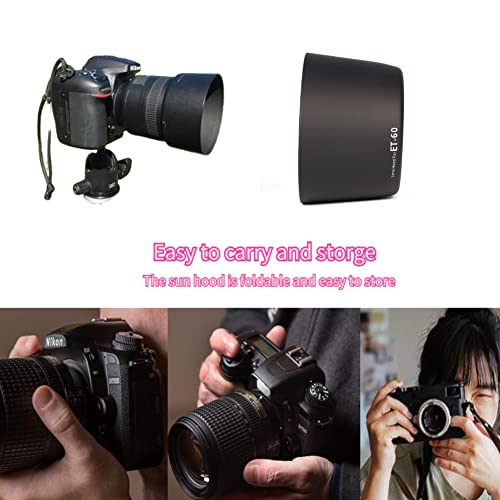 Sun Hood Black Professionele vervanging ET60 Lens Hood voor F/4-5.6 75-300mm f/4-5.6 USM voor