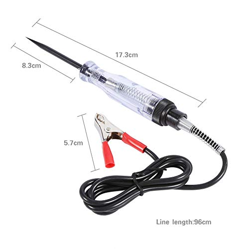 Autospanningstester, testlamp, 12 Volt elektrisch Wire Circuit Tester, 6V/12V/24V DC voor auto, vrachtwagen, met lange sonde Pen