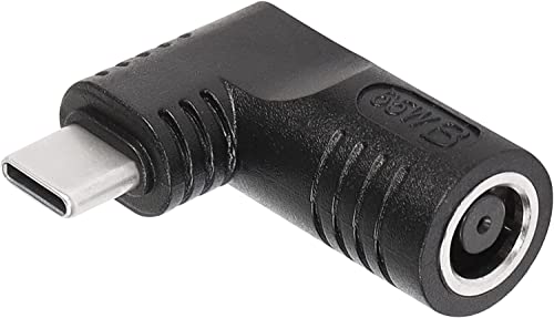 DC 7.4mm x 0,6mm Invoer Vrouwelijk naar USB C Plug Rechts Hoek opladen Adapter 65W PD, Uilt-in met Automatische ID Inductiechip, voor telefoons, tabletten