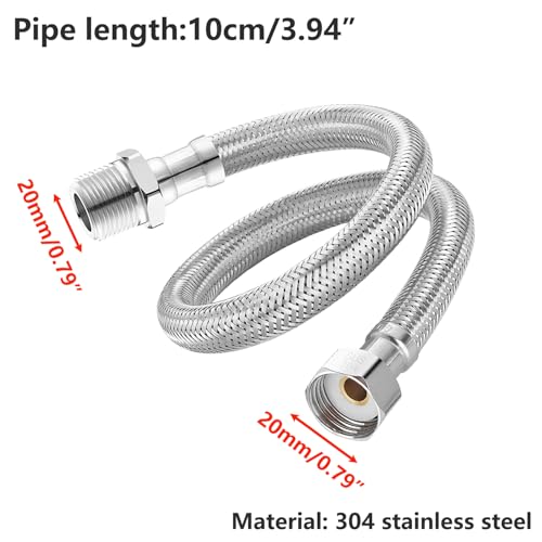 1 stuk 10cm flexibele kraanverbindingsstukken, G1/2 inch Vrouwelijke draad x G1/2 inch Aansluitslang voor mannen, voor toiletten, kranen