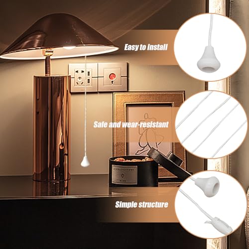 Pak van 6 Plafondschakelaar Vervangende Cords voor Plafondschakelaar 1.5m Badkamerschakelaar Wit Licht voor Plafondschakelaar 4