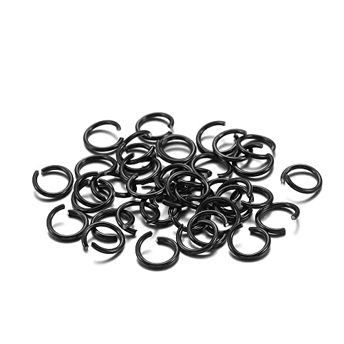 300 stuks Buigringen Open Bindring Aluminium Ring met Opening Split Ringen Aansluitringen voor het maken van hangringen DIY Crafts ketting armbanden zwart 1 x 10