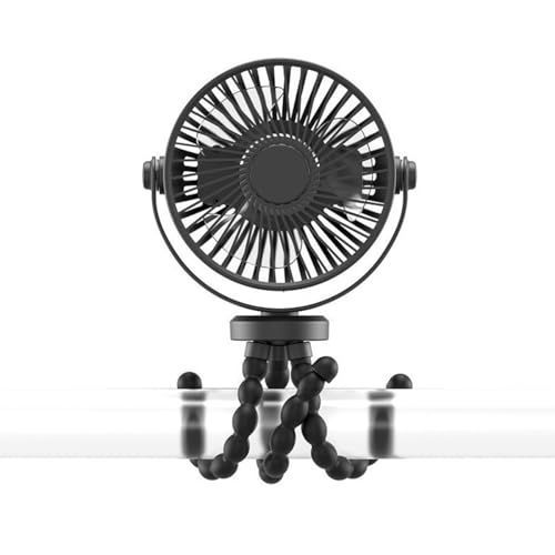 USB Fan, Quiet Hand Fan, 4 Speed Mini Tafel met Flexibele Tripod voor kinderwagen, autostoel, Camping (2000mAh) 5