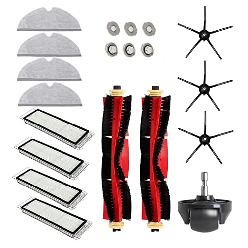 20 stuks Set voor Xiaomi Roborock S6 S60 S65 S5 MAX T6 Stofzuiger Accessoires, 2 rol penseel, 4 Filter, 4 mopdoeken, 3 zijborstel, 6 waterkern, 1 wiel