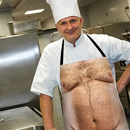Grappig koken apron mannen, schattig apron, grappige barbecue apron, keuken grill grappig afdrukken apron 3D buik koken apron creatieve apron voor grap 3