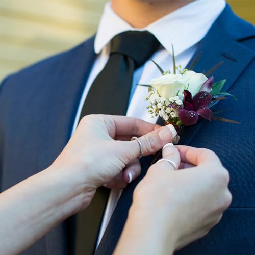 23 mm Corsage decoratieve houder, 6 stuks broche pin vaas zak Boutonnieres houd met stapspelden voor bruiloft feest doe-het-zelf ambachten, roségoud 5