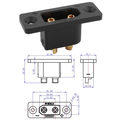 10 Pairs XT90E-M XT90h XT90 Male Ball Connector, Kabelpluggen met rubberen dop, schroeven, waterdicht, voor Lipo Battery XT90 Plug 3