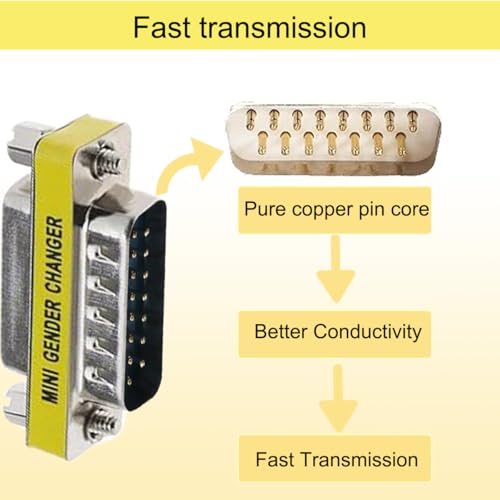 DB15 15 pin plug om adapter hanger serie koppeling D-Sub 15 pin geslacht wisselaar converter connector voor PC gamepad machines digitale tools monitoren audio 5