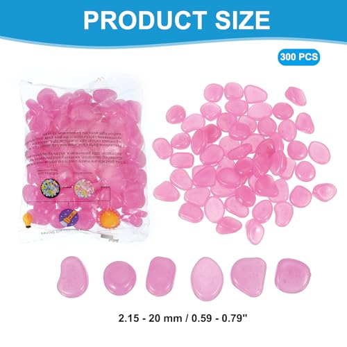 Lichtgevende stenen, 300 stuks Luminous Rocks voor Indoor Outdoor Decoraties, in het donker, Fish Tins Garden Landscaping, Cadeaus voor vrienden, Donker Paars