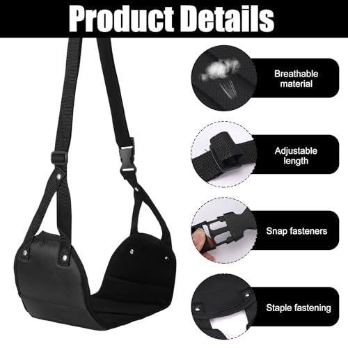 Pak van 2 Vliegtuig Hangmat Voetsteun Travel Footrest Gemaakt van hoge kwaliteit Foam Hoogte verstelbaar van 60 cm tot 90 cm Portable Black 3