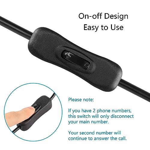 RJ12 telefoon uitbreiding Kabel 6P6C Plug naar bustelefoon Kabel vaste telefoonkabel met schakelschakelaar (1,5m)