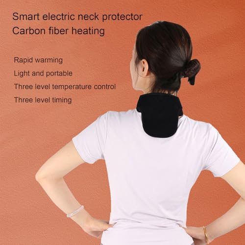 Verstelbare Neck Heating Pad, Elektrische Verwarmde Wrap met 3 Heat Levels, 3 Massage Modi, USB aangedreven, Draagbaar voor warme Compress Neck Heat Pad (zwart) 4