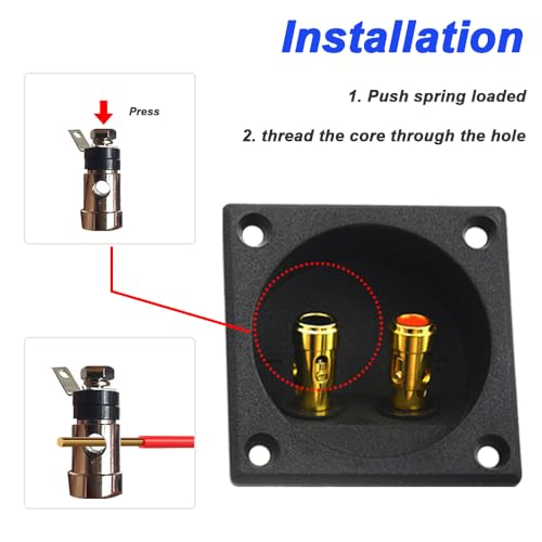 3.1 Inch Speaker Box End Connector Ronde Bushings met mandklemmen voor Subwoofer, Banana Plug, Schroeven (verpakking van 6) 4