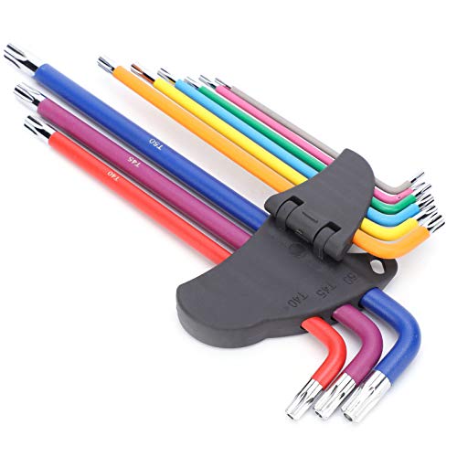 Allen sleutel, 9 PCS Star Hex sleutel set Super Long Multicolor Hex sleutel gereedschap set Repairing Hand Tools, Drive Socket Sets 4