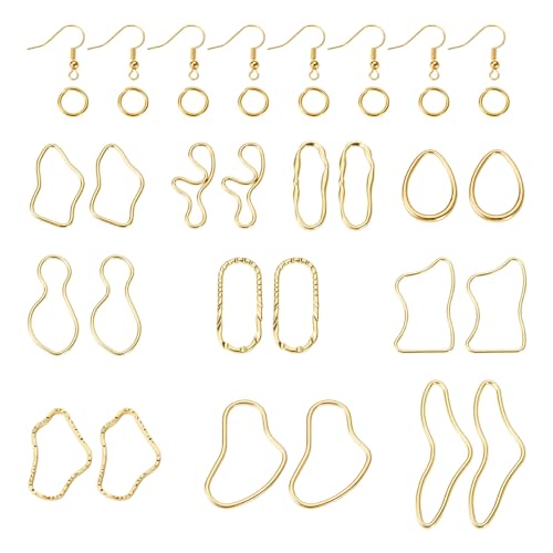 Golden Hoops oorbel Oval & Teardrop Dangle oorbellen Chic Franse oorbellen onregelmatige geometrie oorbellen Holle oorbellen set voor DIY vrouwen meisjes oorbellen