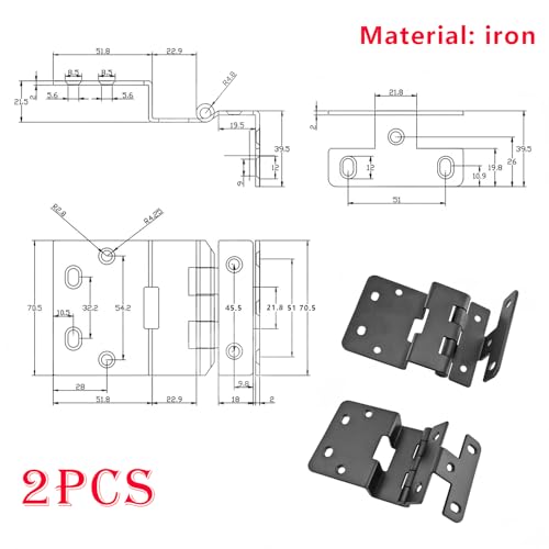 2 stk viervoudige scharnieren, kast scharnieren 3