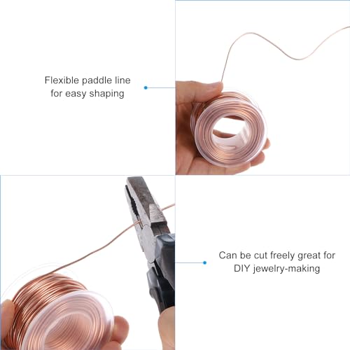 50m Solid Plain koperdraad, 27 meter, Pure koperdraad, 0,35 mm, Zachte draad voor sieraden en bindingen voor metaalfabrieken 4
