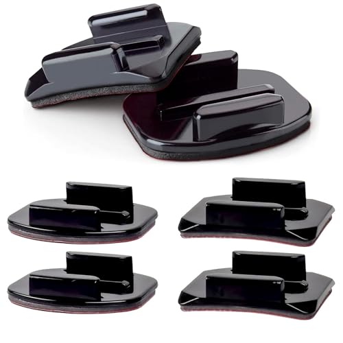 Verpakking van 4 lijmhouders, helmhouder, Go Pro helmhouder, vaste basis met 4 kleefkussens voor actiecamera, Go Pro 3, 3, 4, 5, 6, 7, 8, 9, 10, 11, 12, Verbindt met Kayak Car Surfplanken (2