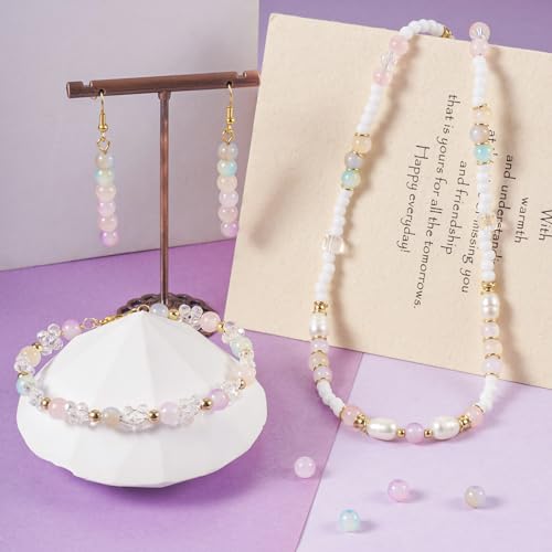 6 Strands 6mm ronde glazen kralen Pastel Crystal Glas Losse Ball Kralen Ambacht Kralen Bulk voor vriendschap armband ketting oorbellen sieraden maken