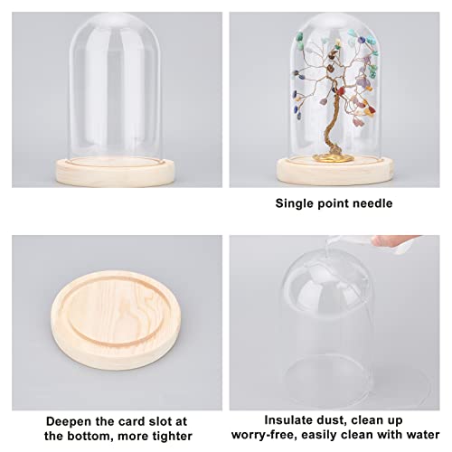 Glass Dome met eeuwige bloemen, Eternal Rose Under Bell Eternal Flower Glass Dome Cadeaudoosje Groetkaart voor Moederdag, Valentijnsdag, Kerstmis, Bruiloft, Tarwe kleur 4