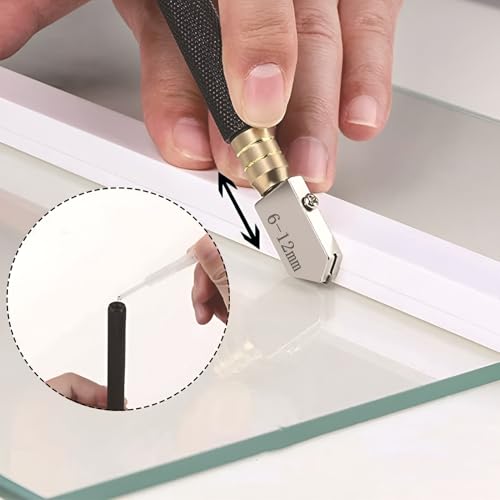 Glassnijder 2mm-20mm, Metalen Legering Glassnijder Diamant, Carbide Tip Glassnijder, Potlood Style Oil Supply Carbide Tip, Glassnijder, voor Dikke Glas, Spiegel en Mozaïek 5