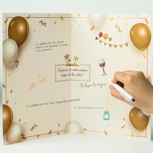 Feliz Jubileón Wenskaarten met enveloppe voor pensioen 4