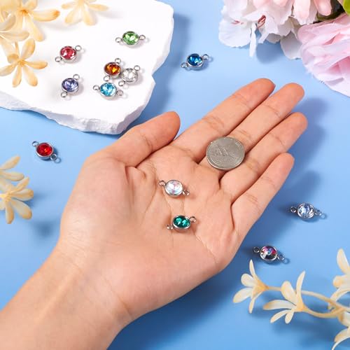 Rhinestone Charms & Links Connectors Geboortesteen Dangle Charms Kralen voor DIY ambachten ketting armband sieraden maken, glas, glas 5