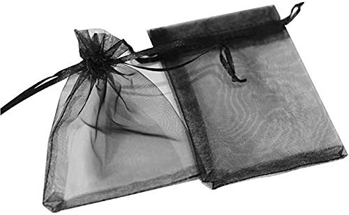 100 stuks Organza Tassen voor bruiloft geschenktassen zwart 9 x 12 cm