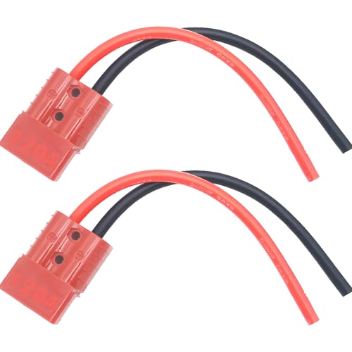 120A 600V Batterij Plug Batterij Cable Connector Batterij Quick Coupler/Connection Plug met 6 AWG 25cm Siliconen Kabel voor Boot, Caravan, Auto, Camper (2 Sets, Rood)