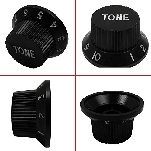 Elektrische gitaar bedrading Harnas Voorbedraad Kit 2T1V 5 manier switch 500K Potentiometers voor vervanging van Strat Guitar Parts, Black Point (Swivel Audio Turning Cap) 3