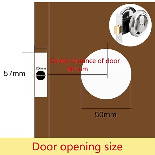 Ronde Flush-Mounted Deur slot, verborgen inbouwbeker deur handgrepen, meubelsloten, schuifdeur slot, Privacy deur handvat, onzichtbare inbouw deur handvat met sleutels, zilver 4