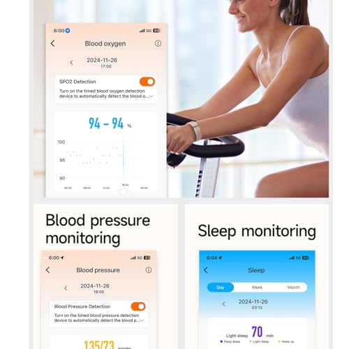 Dpofirs Smart Armband, Draagbare Activiteiten en Fitness Tracker, All-Day Continuous Monitor, Smart Polsband 10m Waterdicht voor zwemmen, duiken, surfen en baden 5