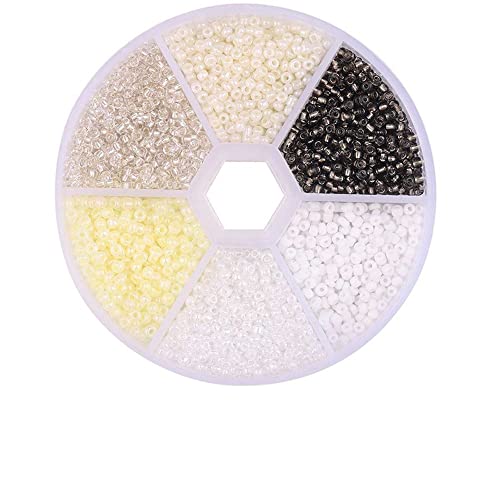 1900st Mini glazen kralen 3mm 6 kleuren kleurrijke kralen gekleurde glazen kralen Kit voor DIY ambachten sieraden armbanden ketting sleutelhangers Enkelkettingen