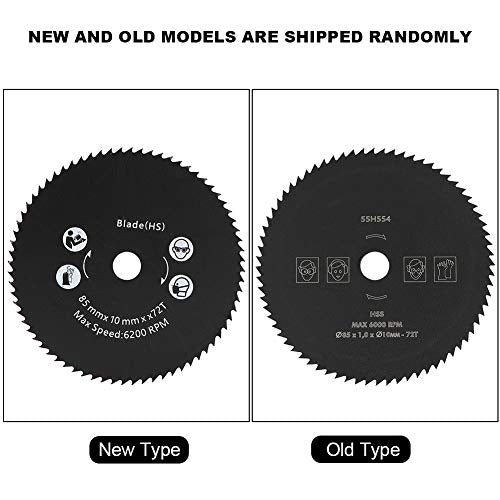 HSS rondzaagblad, HSS snijschijfwiel 72 tandenzaagblad voor het snijden van hout Metaal Plastic OD 85mm ID 10mm 5