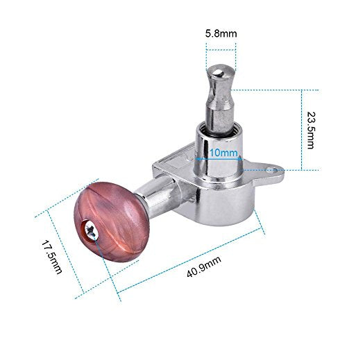 Ukulele String Tuning Pegs, 2L2R Geschlossene Locking Tuner Rot Runde Mechaniken f ̈1r Ukulele 3
