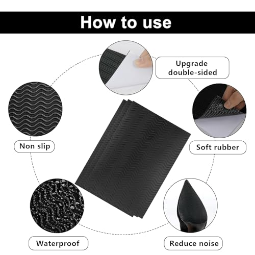 Verpakking van 6 schoenzolen, antislip rubberen zolen voor het plakken met een schaar, antislip pads zijn geschikt voor alleen bescherming, geluiddemping, geschikt voor de meeste soorten schoenen 3