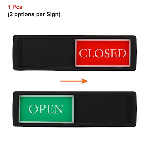 17 x 2 Inch Open Gesloten Teken, Magnetische Zelfklevende Backboard Schuif Sign Houder voor Office Privé winkel Studio Zwart 3