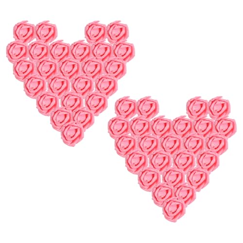 Glitter rozen 50 st Schuim Kunstbloemen Rozen Echte nep bloemen Bulk met stengel voor DIY bruiloft boeketten Tafel Centerpieces Krans Home Party Decoration Roze