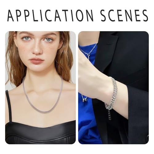 5M roestvrij stalen curb ketting 6x5x1,5mm Dikke Cubaan Kettingen Metalen slang ketting maken Kit met Jump Rings Klauw sluitingen voor DIY armband sieraden 4