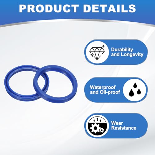 Radial Shaft Seal, 50mm ID x 60mm Od x 8mm Breedte, 2st PU Seal voor industriële lagerpompen, Piston, cilindercilinder cilinder, blauw 3