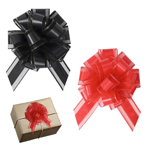 8 st Bogen Lint Pull Bows Wrapping Decoratie set gift wrapping Bows for Party Decorations and Cadeauverpakking, Bruiloft Valentijnsdag Verjaardag Bloemen Decoraties (2 Corlors)