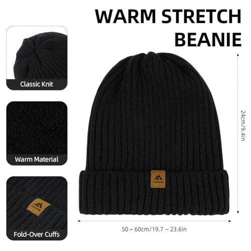 Mannen Beanie Hoed, Warme Winterhoed, Gebreide Hoed, Stretchy Zachte Warm Winterhoed, Thermal Beanie, Zacht, Elastisch, voor Mannen en Vrouwen